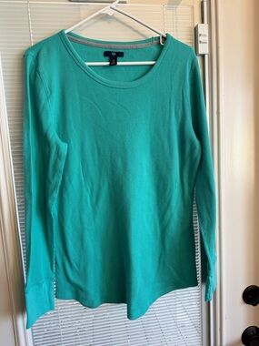 GAP Long Sleeve Thermal Top in Teal Green